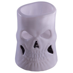 Plastová sviečka v tvare lebky s žiarovkou